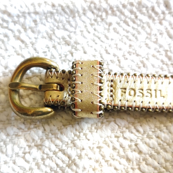 Fossil Leather Metallic Studded Belt, size medium - Picture 10 of 11